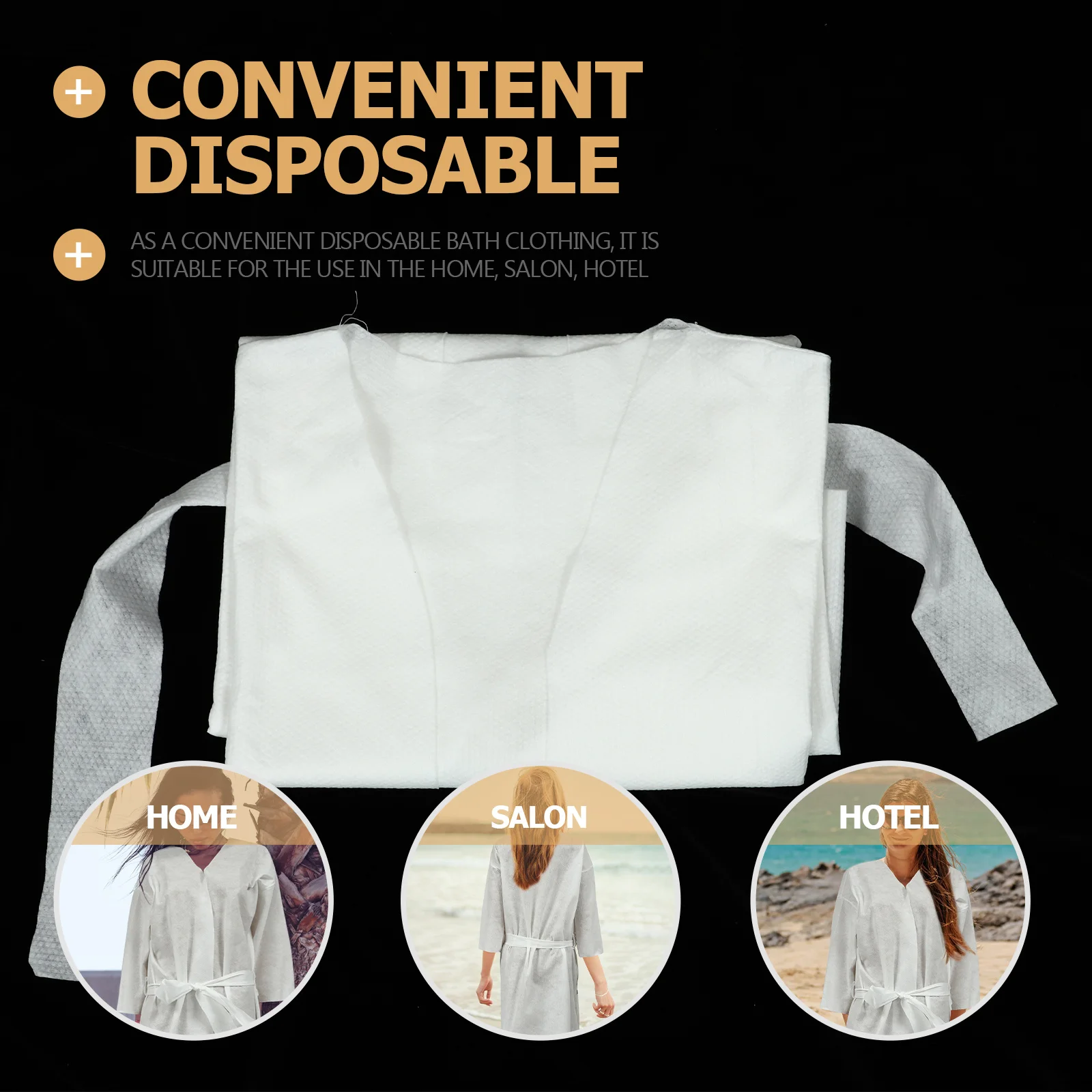 1 مجموعة رداء حمام يمكن التخلص منه سميكة مريحة عملية مريحة المنزل فندق ضيف المتاح دش رداء حمام بسيط #5