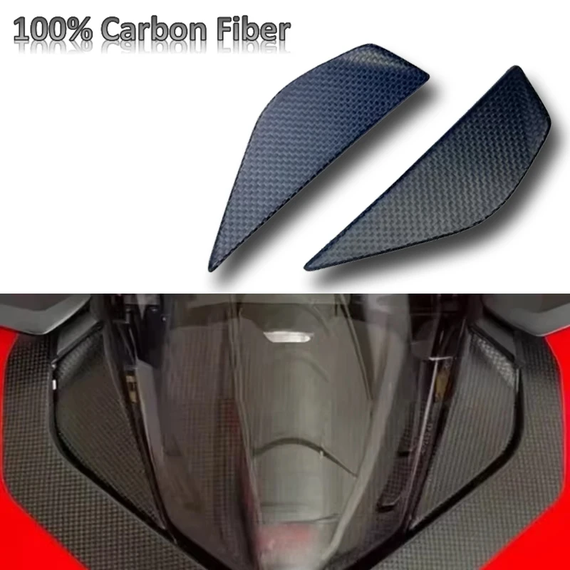 100% 3K Carbon Fiber Rear Mirror Cover Front Fairing Modified Parts Decorate Cap For DUCATI Panigale V4 V4S V4R 2018-2023 2024