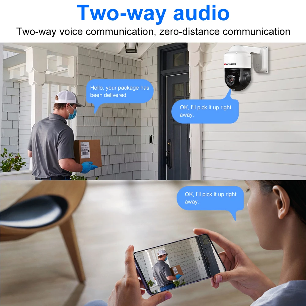 High Quality Ultra 4K 8MP IP66 Waterproof IP POE Camera 5-inch Home Security 20X Optical Zoom 360° AI Detection Smart Camera PTZ