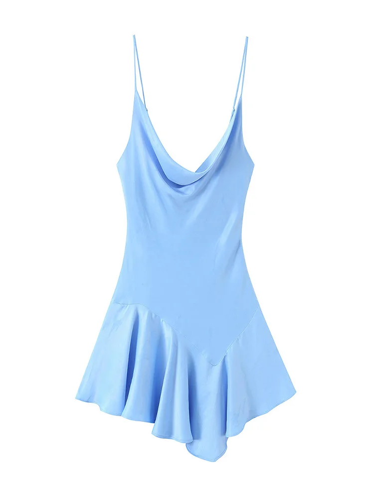 

Женское летнее платье HH 2026: Новинка, модное, из шелковистого атласа, с асимметричным подолом, короткое, элегантное, сексуальное, на бретельках