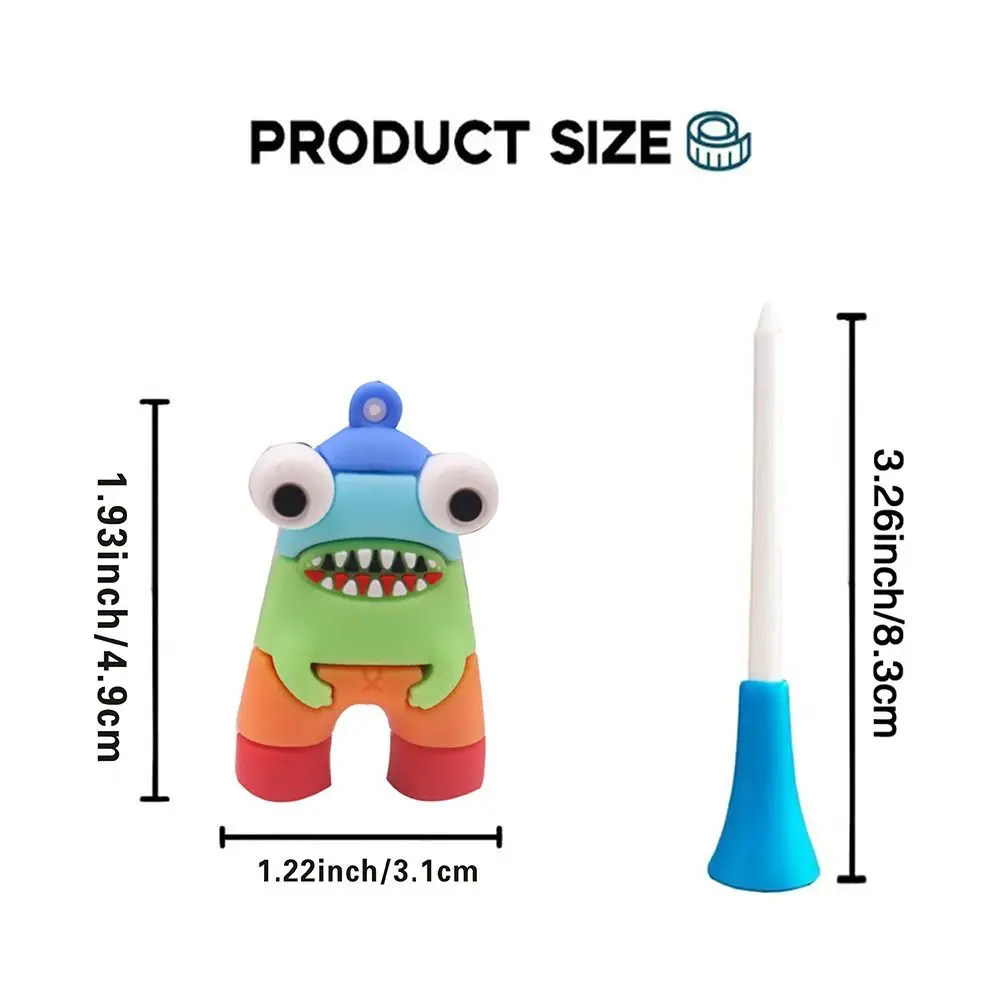 Golf Ball Holder 8.3mm Golf Ball Tees Cartoon Prevent Loss of Golf Rubber Tees Durable Easy To Find Practice Dropshipping