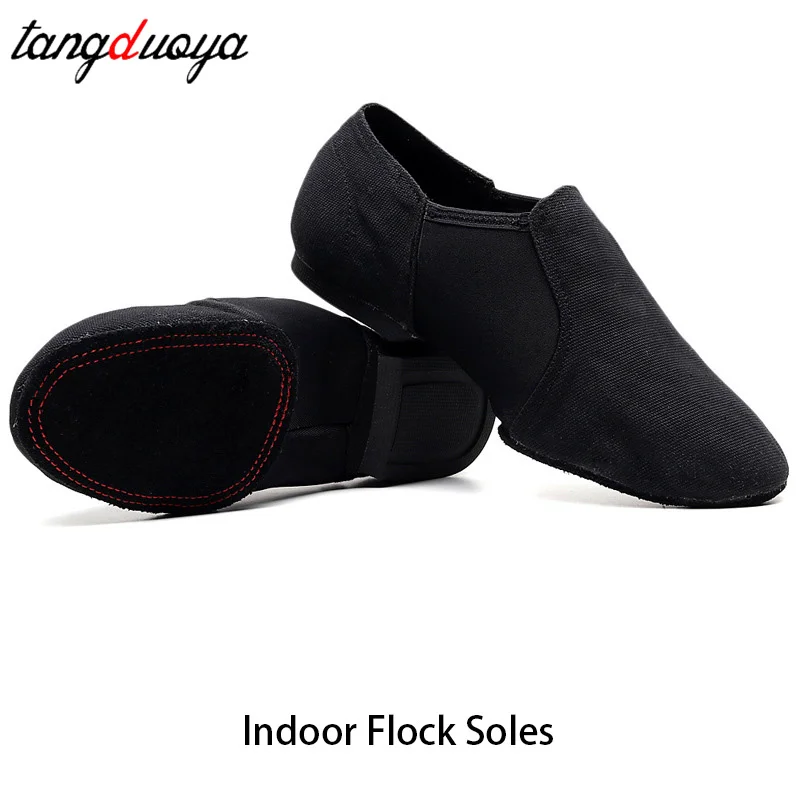 Sapatilhas de lona macia para mulheres, sapatos de dança jazz para meninas, prática indoor e outdoor, sapatos de bailarina