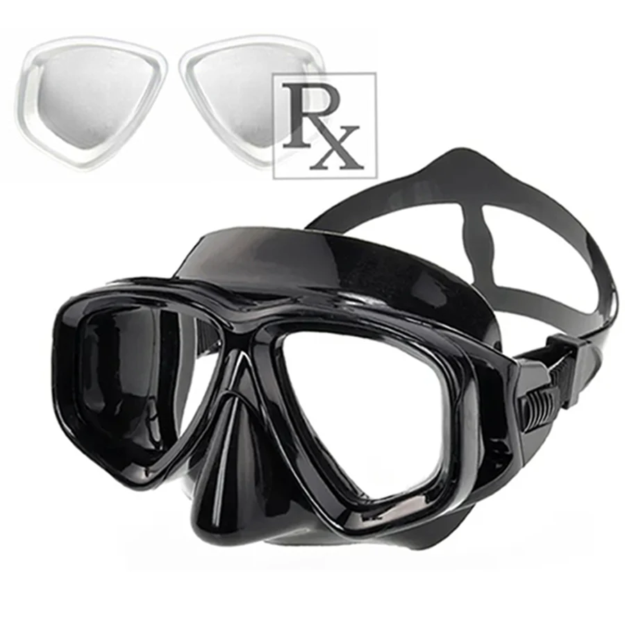 Tempered Glass Diving Goggles with Prescription Lens Corrective Swim Mask with Power Ranges from -1.5 to -8.0 for Short Sighted