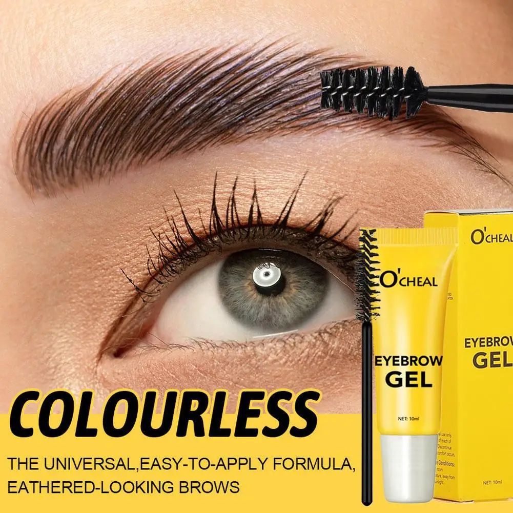 Mascara coiffant pour sourcils transparent, gel façonnant les sourcils clair à réglage fort, colle à sourcils imperméable et anti-taches pour un aspect naturel
