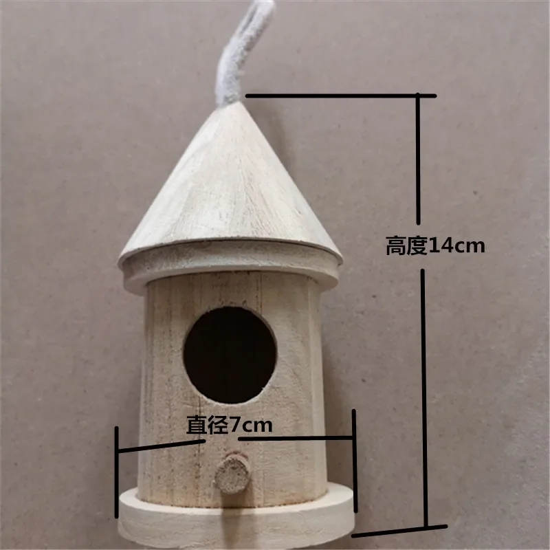 Bird Nest Creative Home Crafts Bird House DIY Wooden Solid Wood House Type Home Decoration House Ornaments