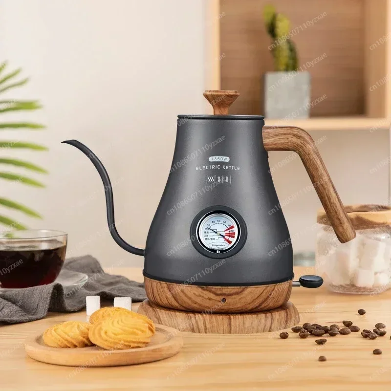 220V 110V 1000ml Electric Water Kettle Pour Over Coffee Pot Slim Gooseneck Spout Teapot with Thermo-meter