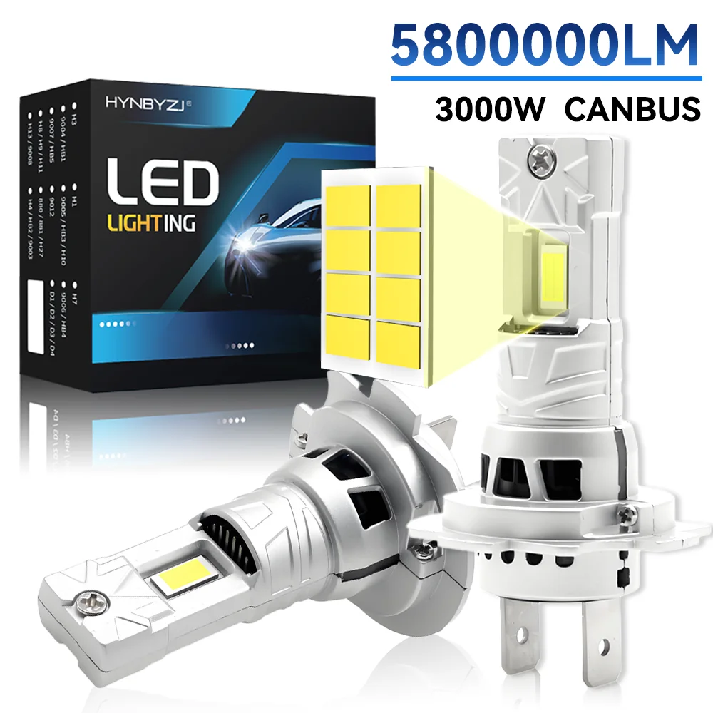 

H7 LED Headlight Bulb Mini Wireless 3000W 5800000LM 6000K CSP for Car Headlamp Auto Lamps H7 Turbo Led 12V Automobile 12V