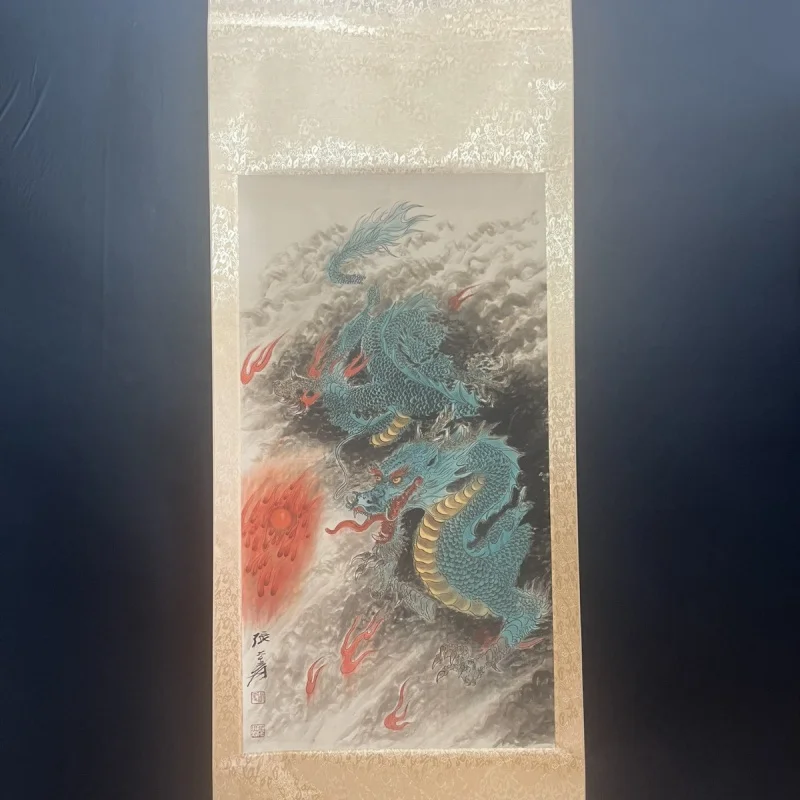 Zhang Daqian Dragon Soaring Nove Palaces Calligraphie et Peinture Rouleau Suspendu Collection De Chambre de Peer Commercial Comes avec un