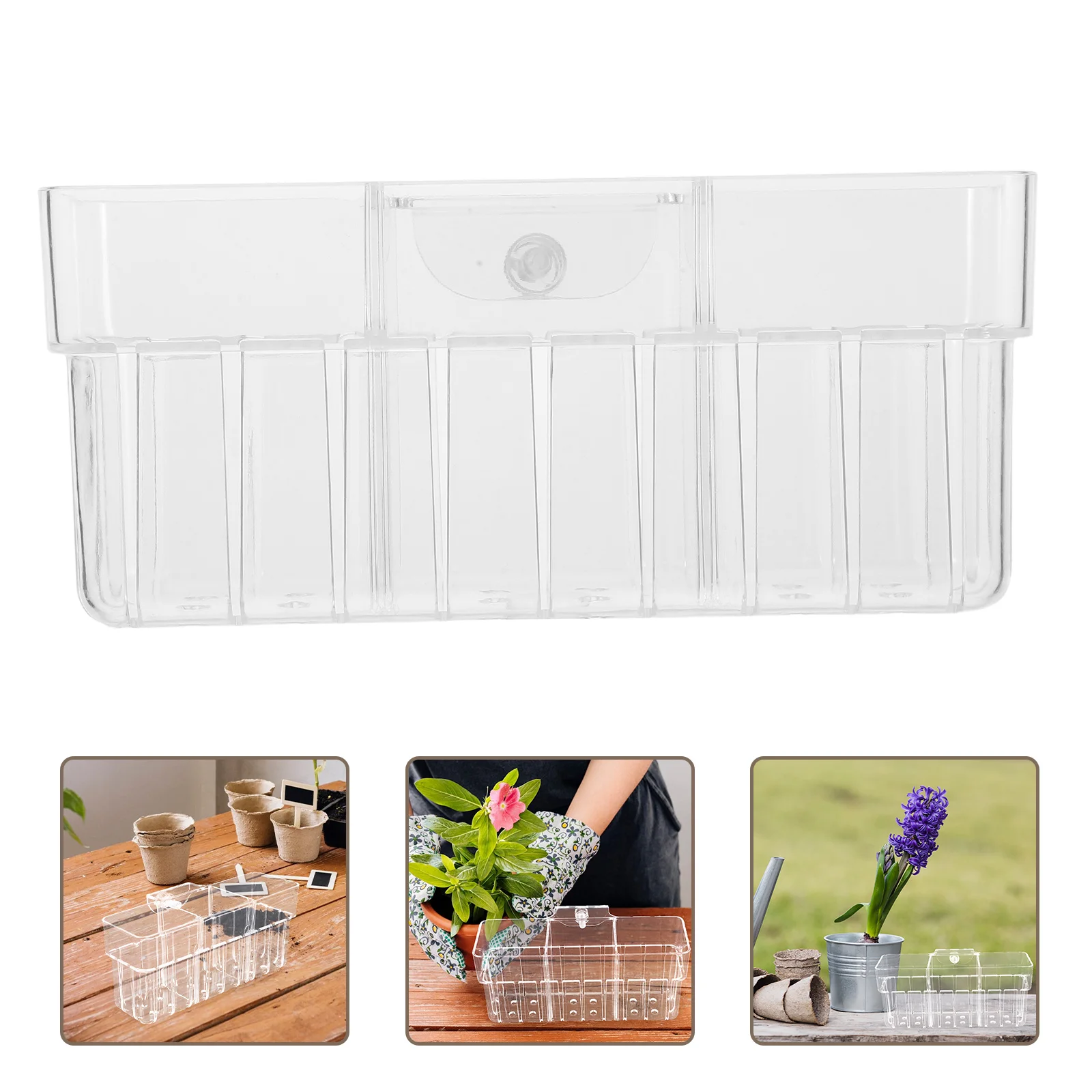 

Wall Mounted Fish Tank Hydroponic Plant Basket Transparent Three Compartment Aquarium Plant Holder Aquatic Plant Cup For Fish Bo
