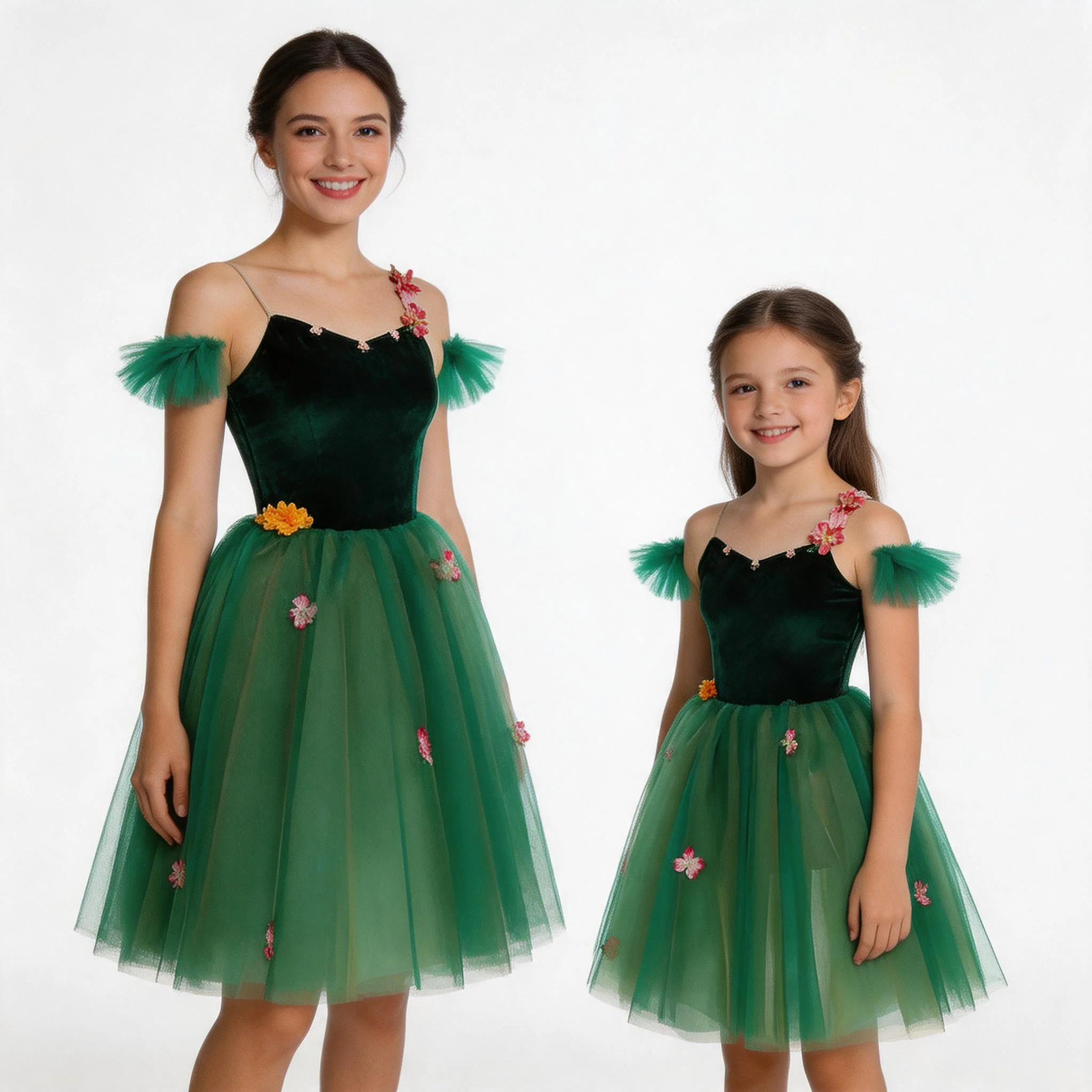 

Long Green Fluffy Ballet Skirt Tulle Costume for Kids Adults, For Dance Contest Stage Performance