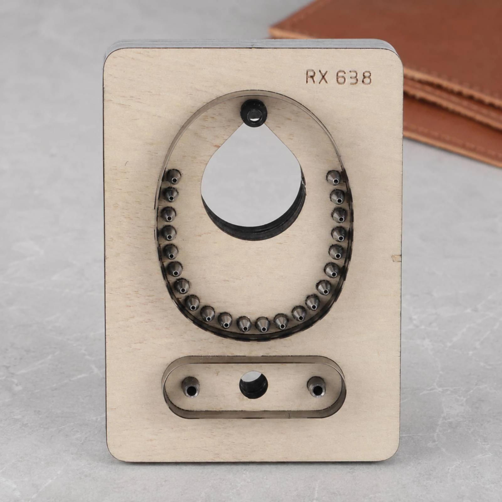 Cutting Tool Repeatable Leather Punching Die with Separate Hole Component Teardrop Hollow Punch Set for Leathercrafters