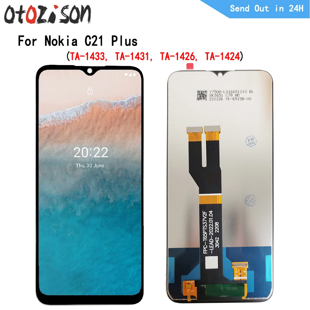 

6.52" IPS Display For Nokia C21 Plus TA-1433, TA-1431, TA-1426, TA-1424 LCD Screen Touch Panel Digitizer WIth Frame Assembly