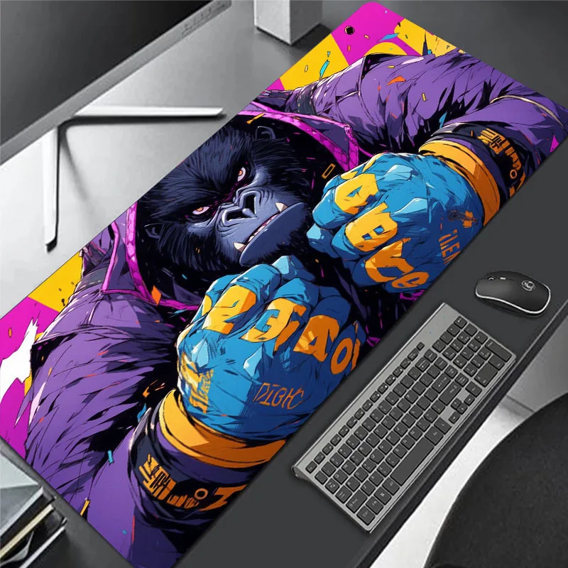 1pc Cartoon Gorilla Large Gaming Mousepad Computer Keyboard Pad Mouse Desk Mats Natural Rubber Office Mouse Pad Desk Accessories