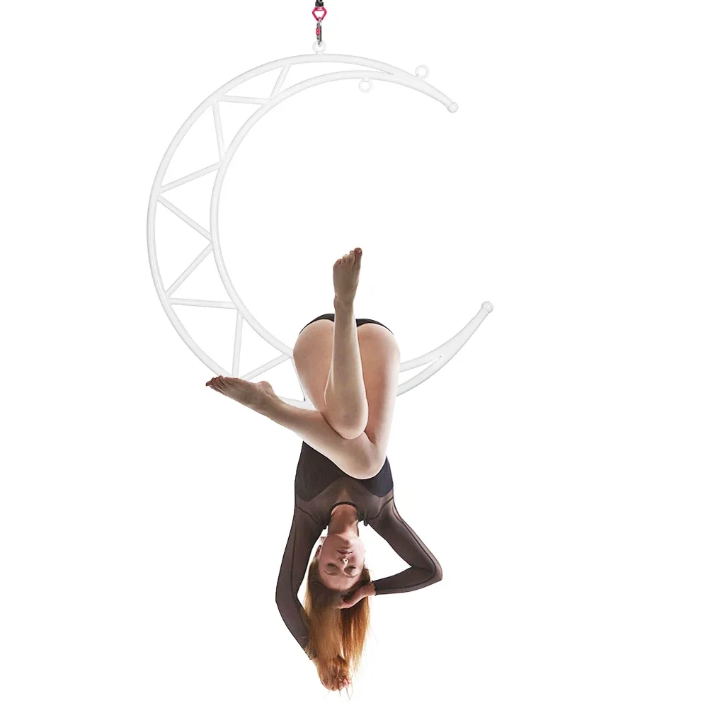 PRIOR FITNESS Moon shape Stainless Steel Lyra Hoop Aerial Yoga Pole Dance Dancing Aerial Hoop