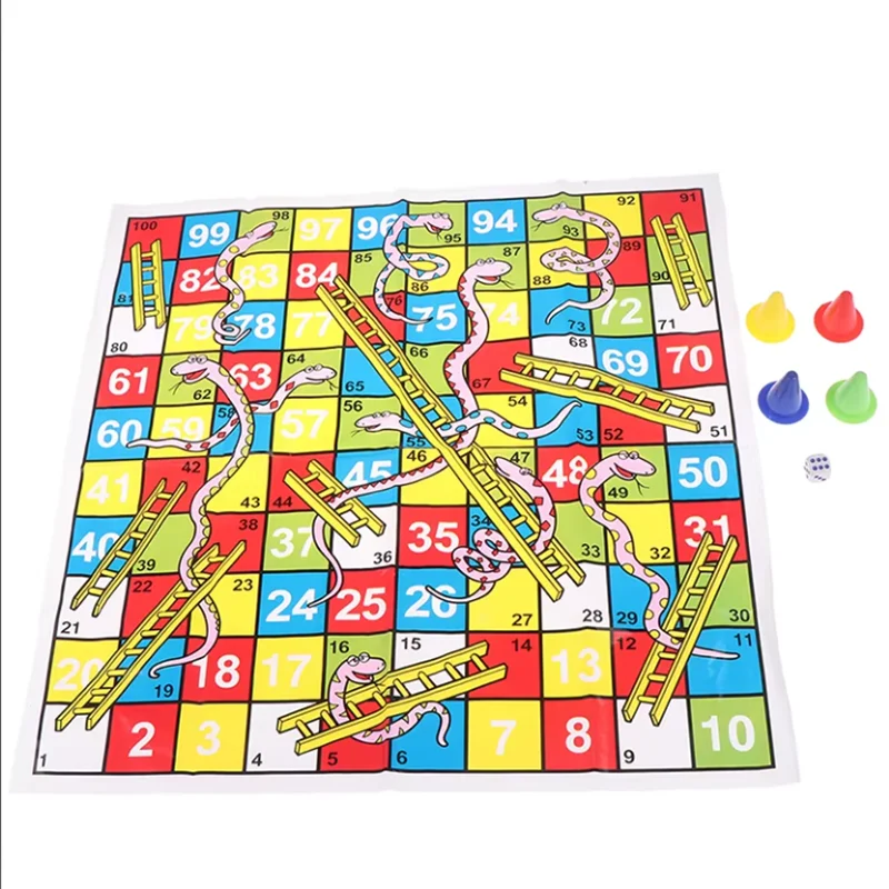 

Snake Ladder Flight Chess 38cm/14.96inch Educational Children Toys Interesting Board Game Set Portable Flying Chess Board Game
