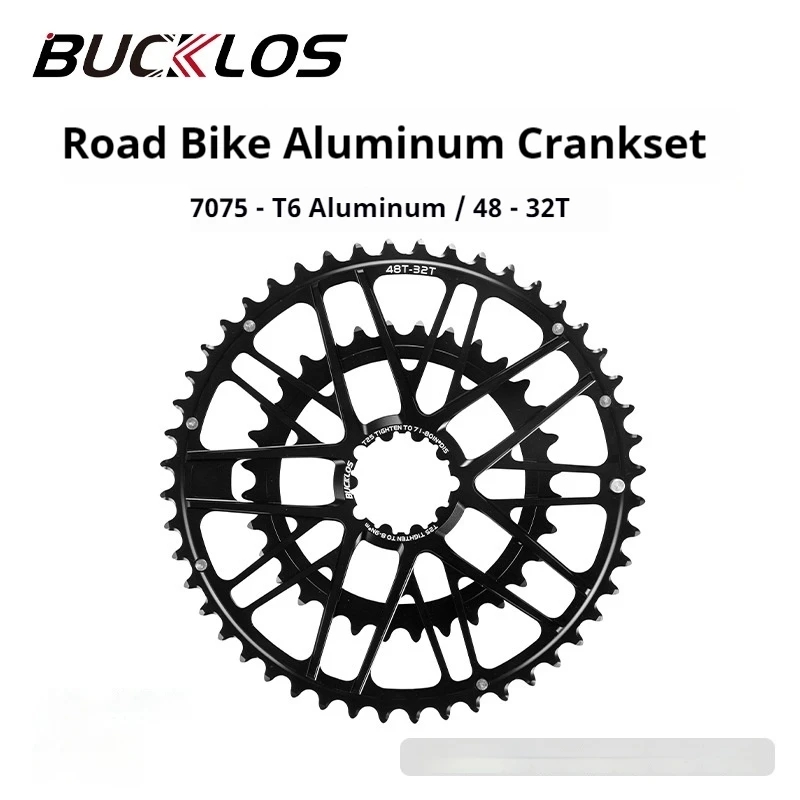 

Велосипедная цепная звездочка Bucklos 48-32T для шоссейных велосипедов, комплект шатунов GXP, алюминиевый сплав 7075-T6, аксессуар для модификации велосипеда для шоссейного велоспорта