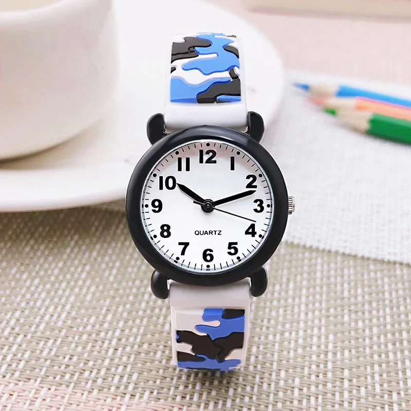 Cartoon Small Boy Camouflage Outdoor Sports Watch Children's Student Quartz Watch