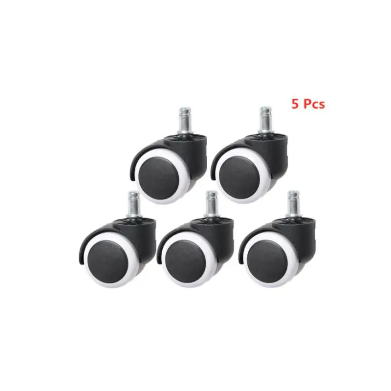 (5 Packs) 2 Inch 10mm/11mm  Circlip / Screw Pu Office Chair Caster Large Class Universal  Silent Wheel