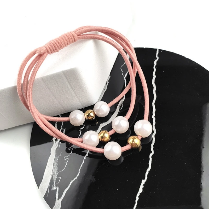 Pearl Beads Hair Rope Multi-Layer Rubber Band Hair Ties For Women Girls Elastic Headband Cute Hair Accessories