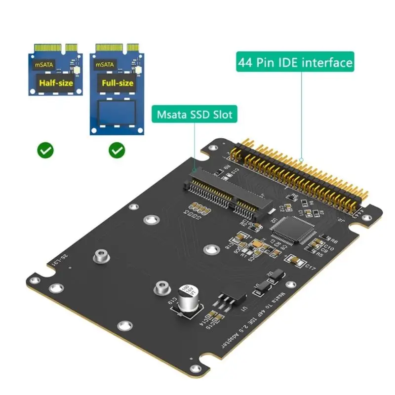 

Пластиковые переходники MSATA на 2,5-дюймовые IDE 44Pin для половинных и полноразмерных SSD для устаревших систем D2RC