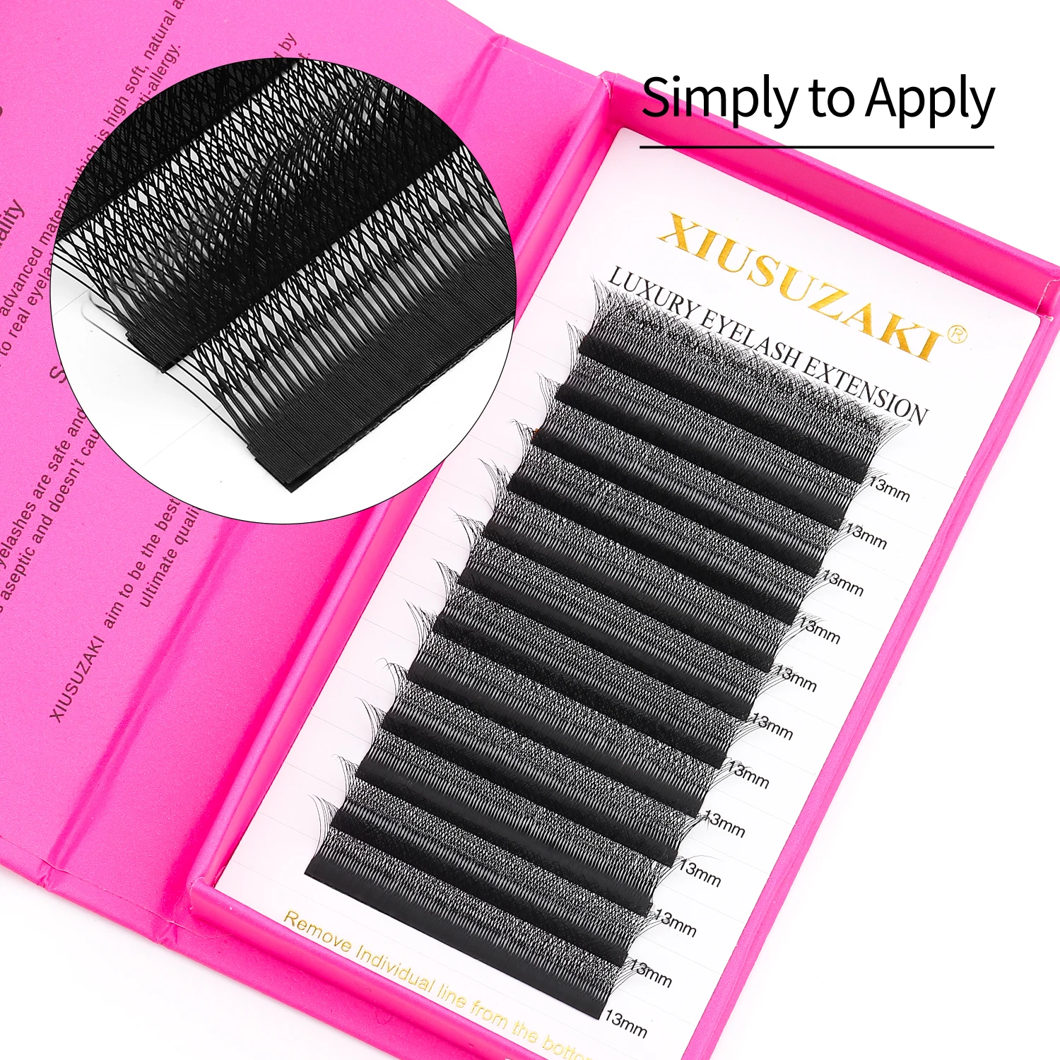 XIUSUZAKI 5D W Lashes Black Premade Fans Eyelashes Extensions Natural Soft Individual Volume False Lashes Beauty Makeup Tools