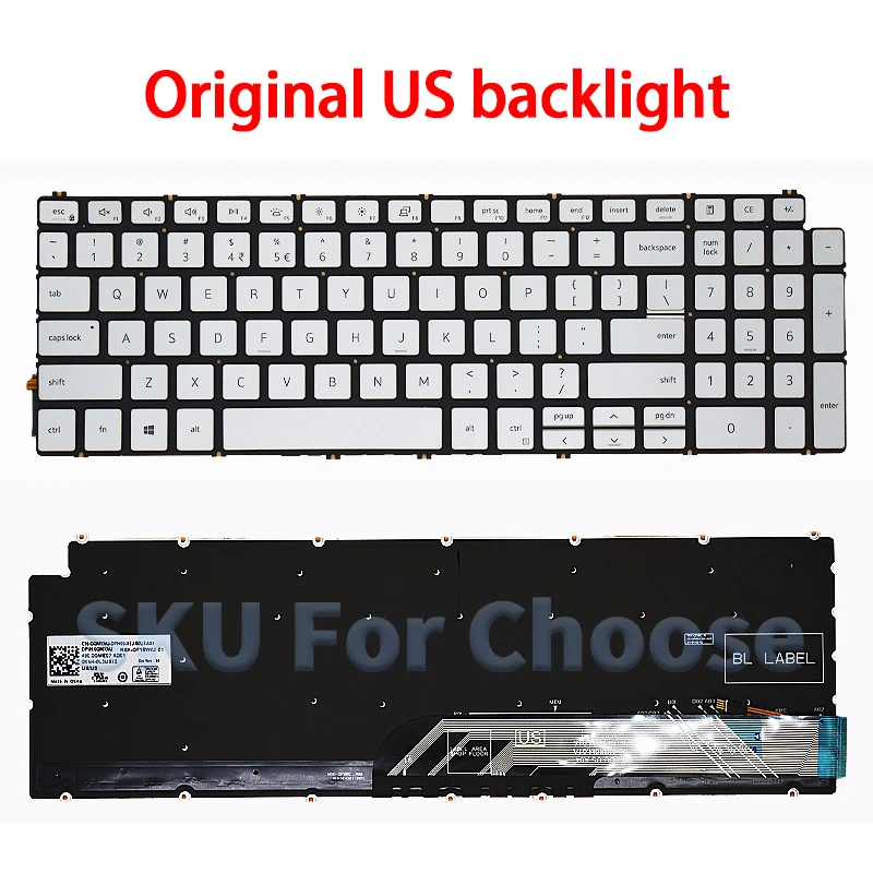 لوحة مفاتيح جديدة لـ Inspiron 15 7500 7501 5501 5502 5505 5508 5509 5590 3501 3505 P85F P102F #4