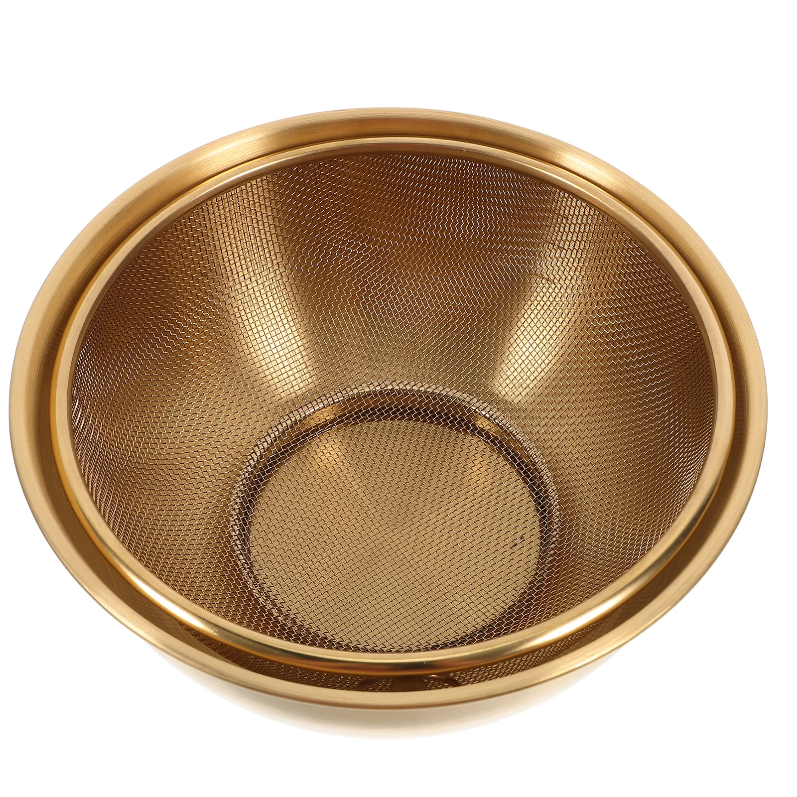 

2Pcs Practical Draining Basket Stainless Steel Mesh Strainer Fine Mesh Design for Fruits Vegetables Rice Stainless Steel Basin