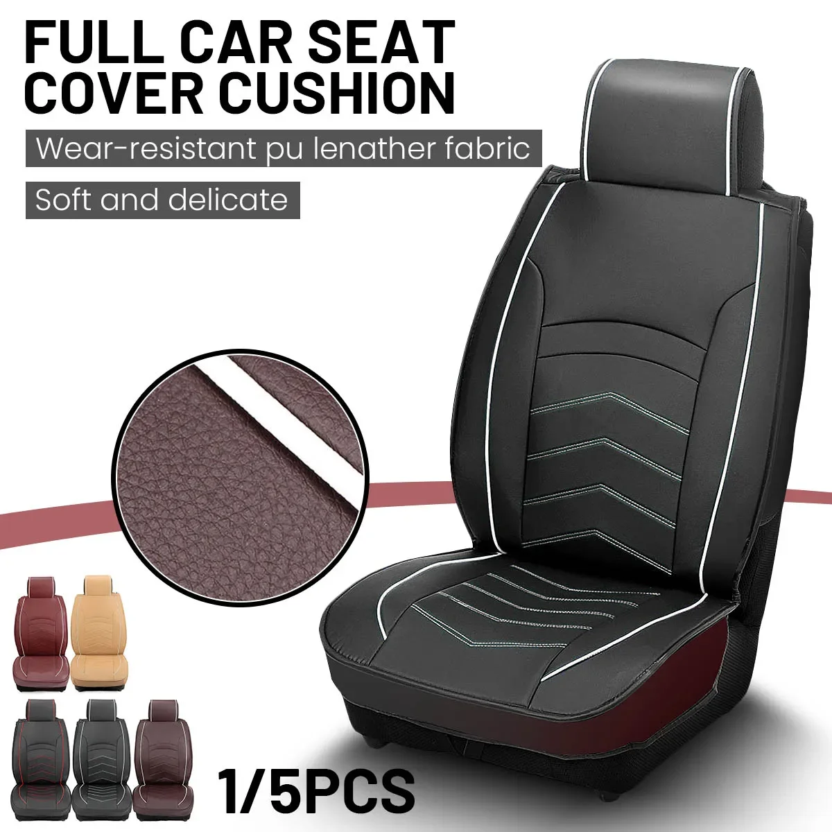 Car Seat Covers Automobiles Seat Covers PU Leather Seat Cushion Front Bench Chair Protector Universal Auto