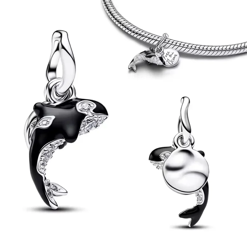 2026 New 925 Sterling Silver Four Leaf Clover Flower Dog Heart Pendant Bead fit DIY Women's Bracelets Necklaces Jewelry Gifts