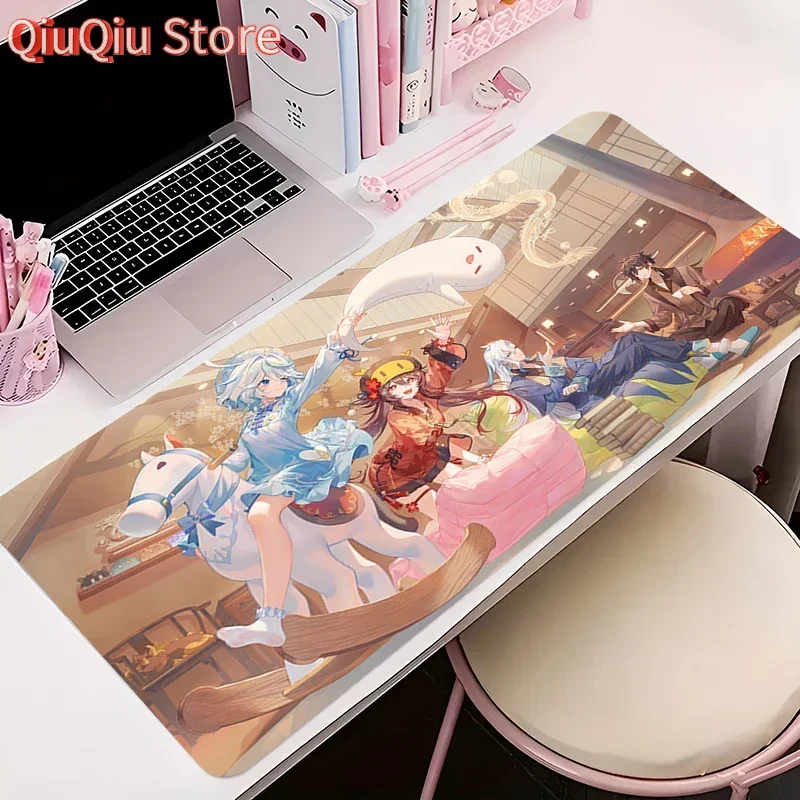 

Противоскользящий коврик для мыши для геймера, большой настольный коврик, игровые аксессуары, коврик для компьютерной мыши, расширенный коврик для клавиатуры G-genshin Impact Neuvillette