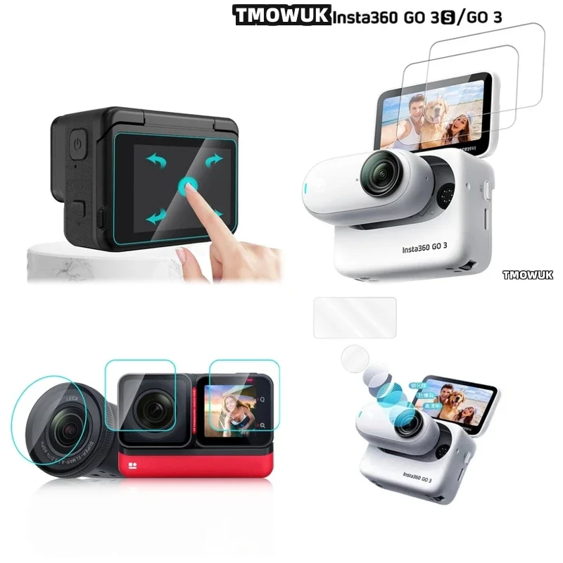 

Hard Tempered Glass LCD Screen Protector + TPU Soft Lens Film For Insta360 GO3S For One RS Link 2 Link 2C GO 3 3s ACE Pro AcePro