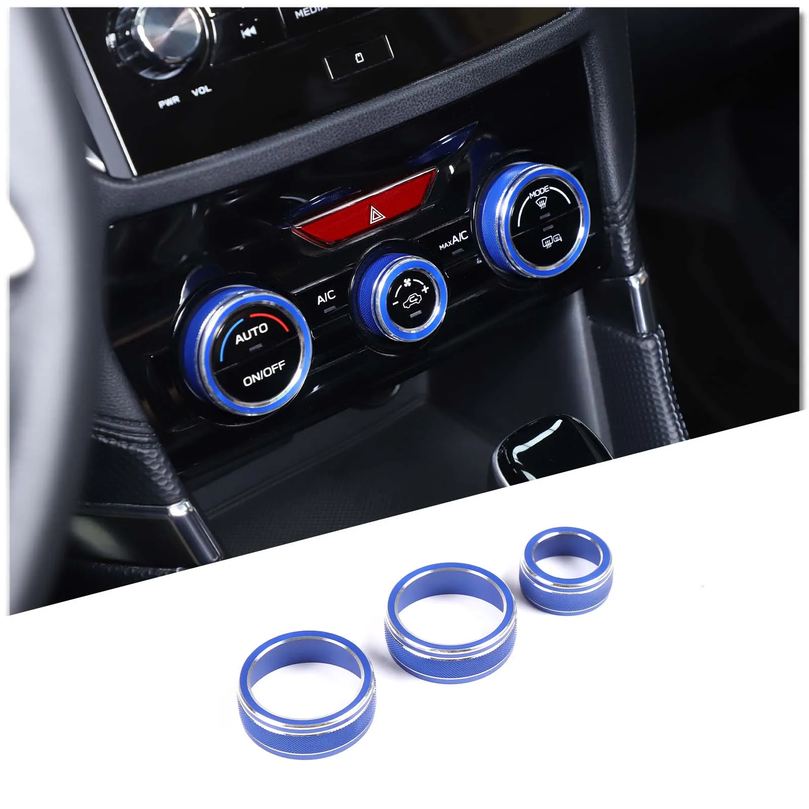 

Aluminum Alloy Car Air Conditioning Knob Cover Trim Ring For Subaru Forester Crosstrek XV Impreza 2019-2024 Car Accessories