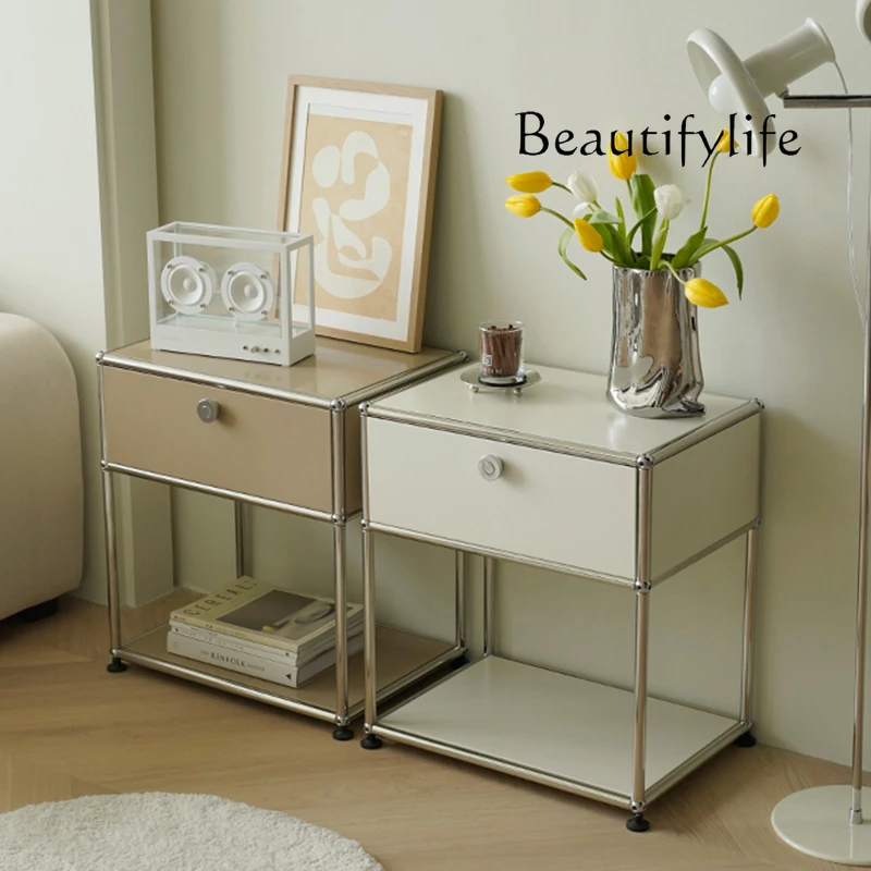 Medieval Bauhaus Modular Bedside Table Bedroom Modern Simple Storage Sofa Side Cabinet