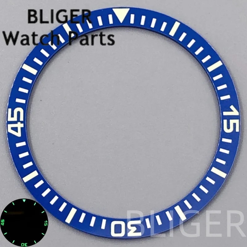 Bliger 38mm * 31.5mm moldura de cerâmica liga moldura anel inserção abeto 40mm caixa de relógio acessórios para mergulhador masculino acessórios de relógiobpart