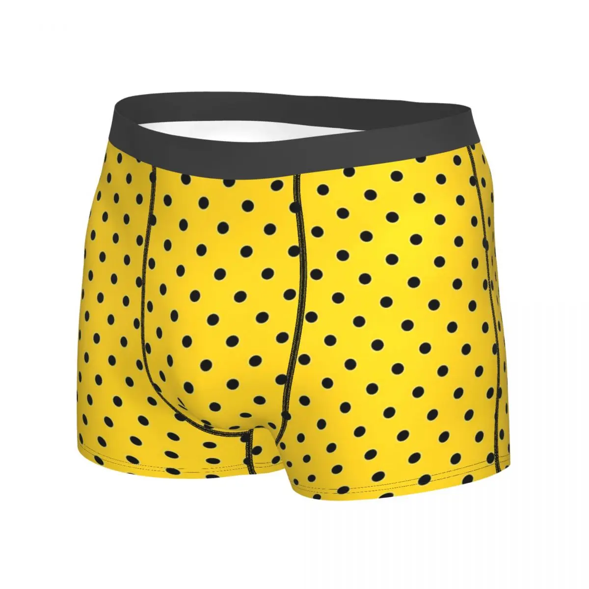 Retro Polka Dots Underwear Black And Yellow Males Panties Sublimation Breathable Boxer Shorts Hot Shorts Briefs Plus Size