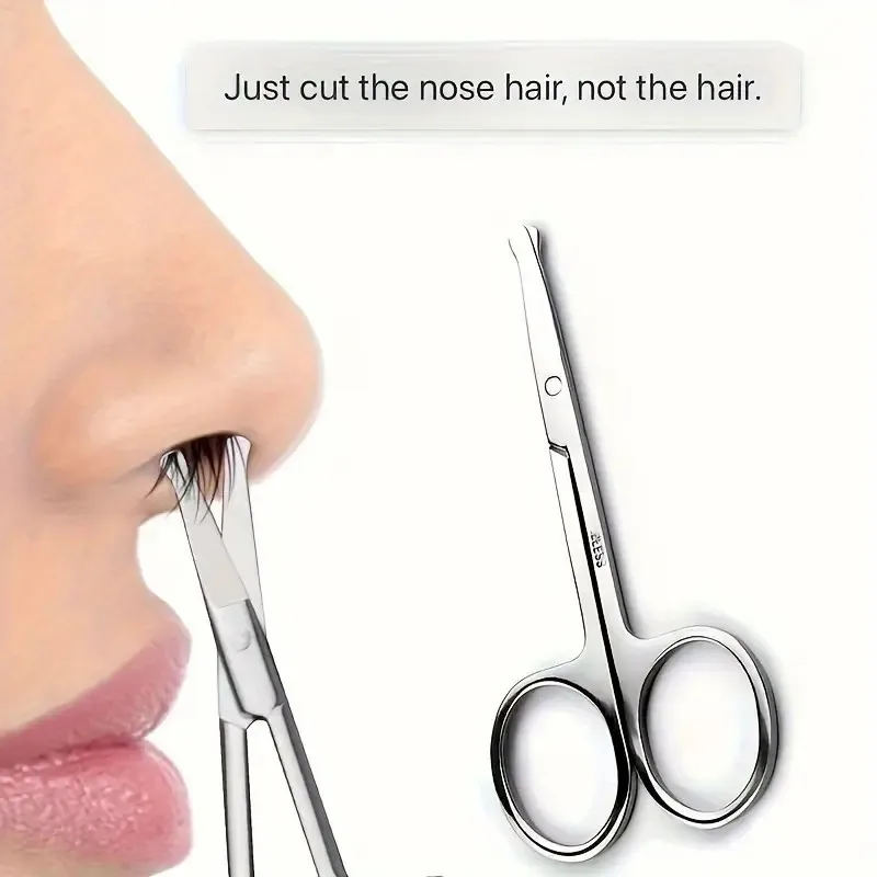 Stainless Steel Eyebrow Scissors, Multi-Functional Trimming Scissors for Men and Women, No Fragrance, Ergonomic Design