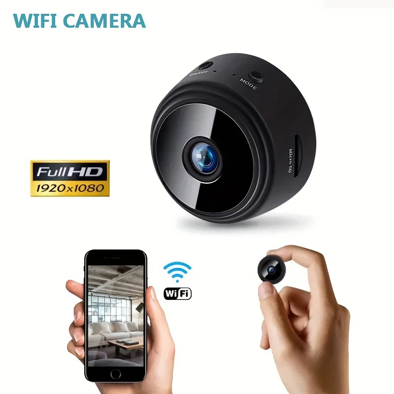 Caméra de surveillance HD WiFi A9, dispositif de sécurité domestique sans fil, avec vision nocturne et moniteur à distance, petit réseau