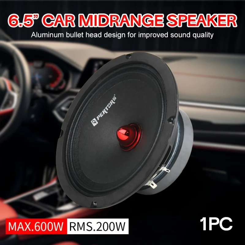 6.5Inch car mid-range speaker，Aluminum bullet-shaped design，Improve sound quality4Ohm，Car audio modification with mid-range