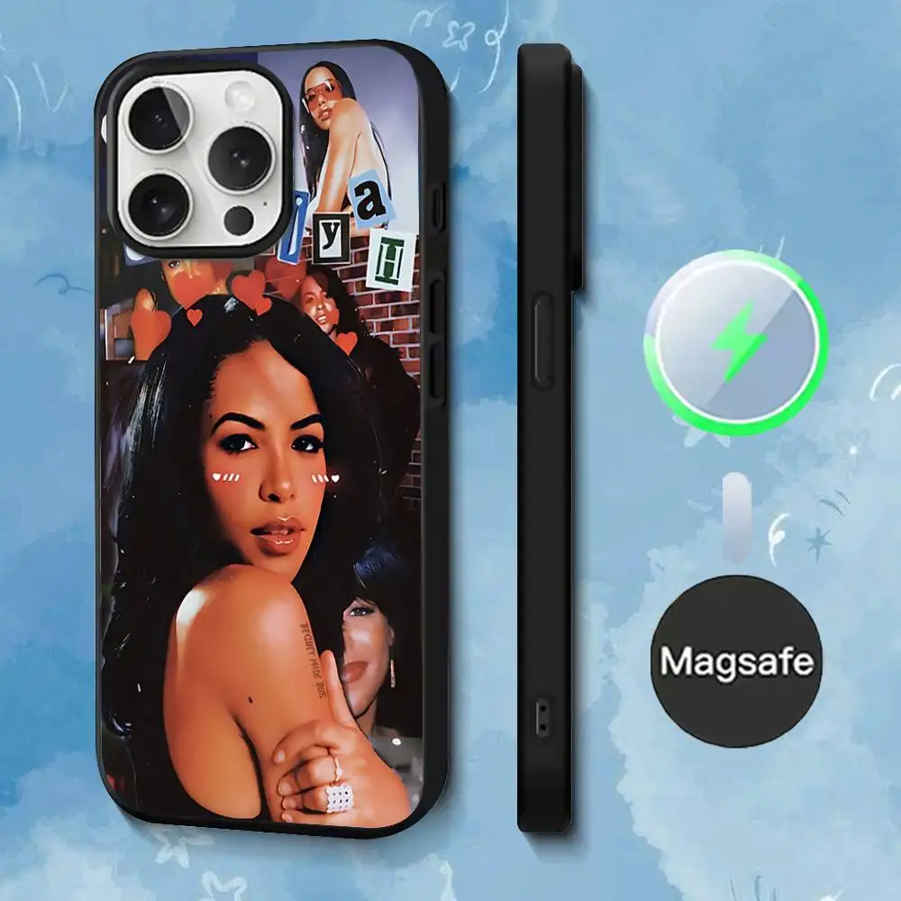 Coque de téléphone Singer A-AaliyahS hip pop pour iPhone 17,16,15,14,13,12,11,Pro,Max,Plus,Mini,SE4,E, chargement sans fil magnétique Magsafe