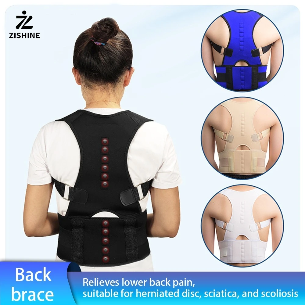 

Back brace relieves lower back pain, breathable lumbar support with adjustable lumbar support for herniated disc, sciatica, scol