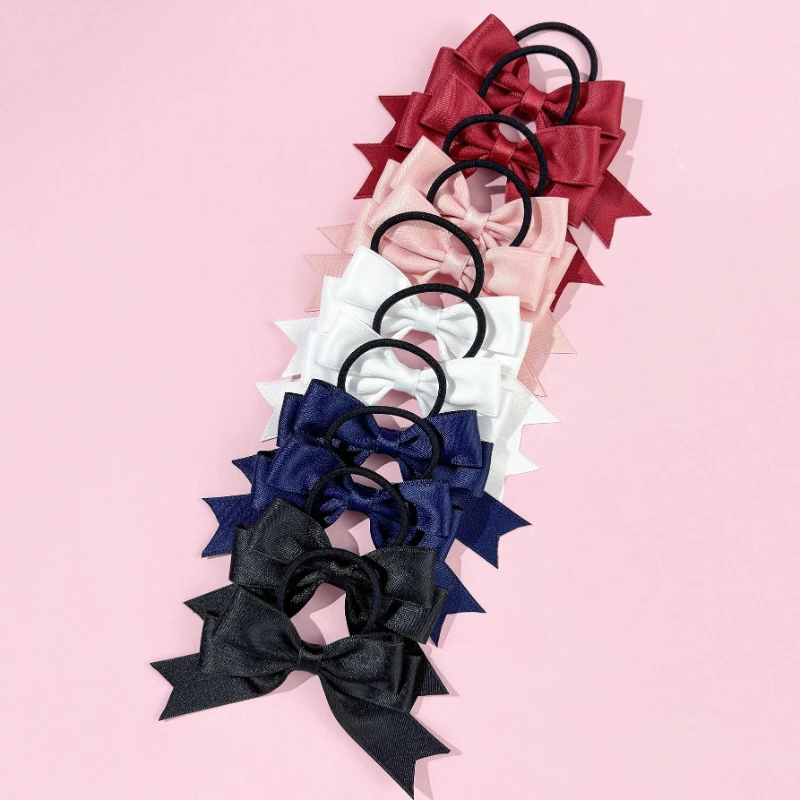 2 Pieces of Bow Hair Ties, Sweet and Simple, Versatile for Double Ponytails, Suitable for Daily Casual Wear, Elegant Retro Pink Color Hair Accessories, Perfect for Women, a Perfect Gift for Women