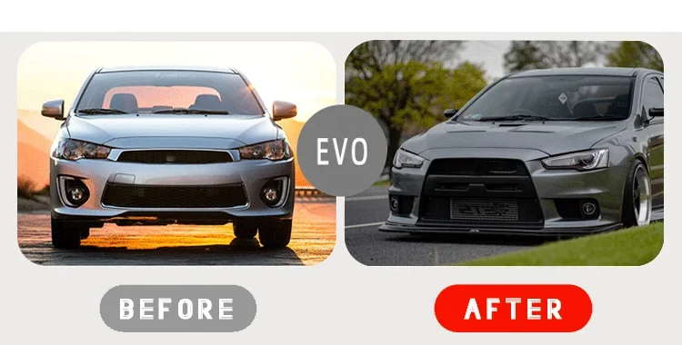 Hot Sale PP Car Body Kit Front Bumper EVO Style for  Lancer 2009-2015 Car Bumper