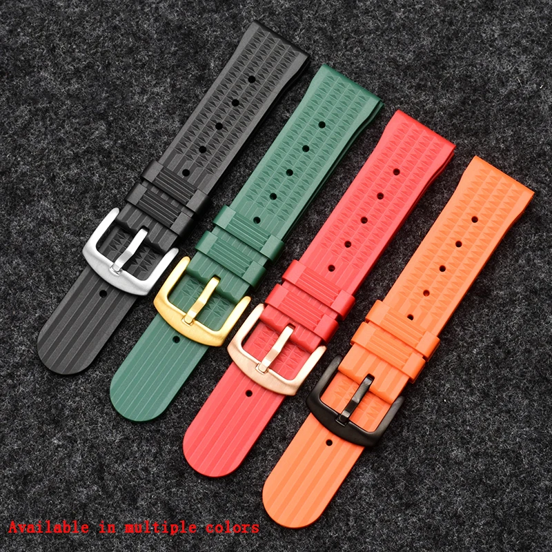 Pulseira de borracha à prova dwaterproof água para seiko citizen iwc waffle pulseira pulseiras dos homens mergulhador silicone sports watch band 20mm 22mm