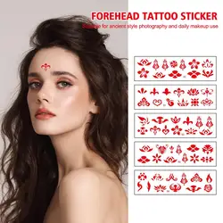 Eyebrow Tattoo Stickers Flower Pearl Forehead Decoration Forehead Patch Arouses The Mortal World