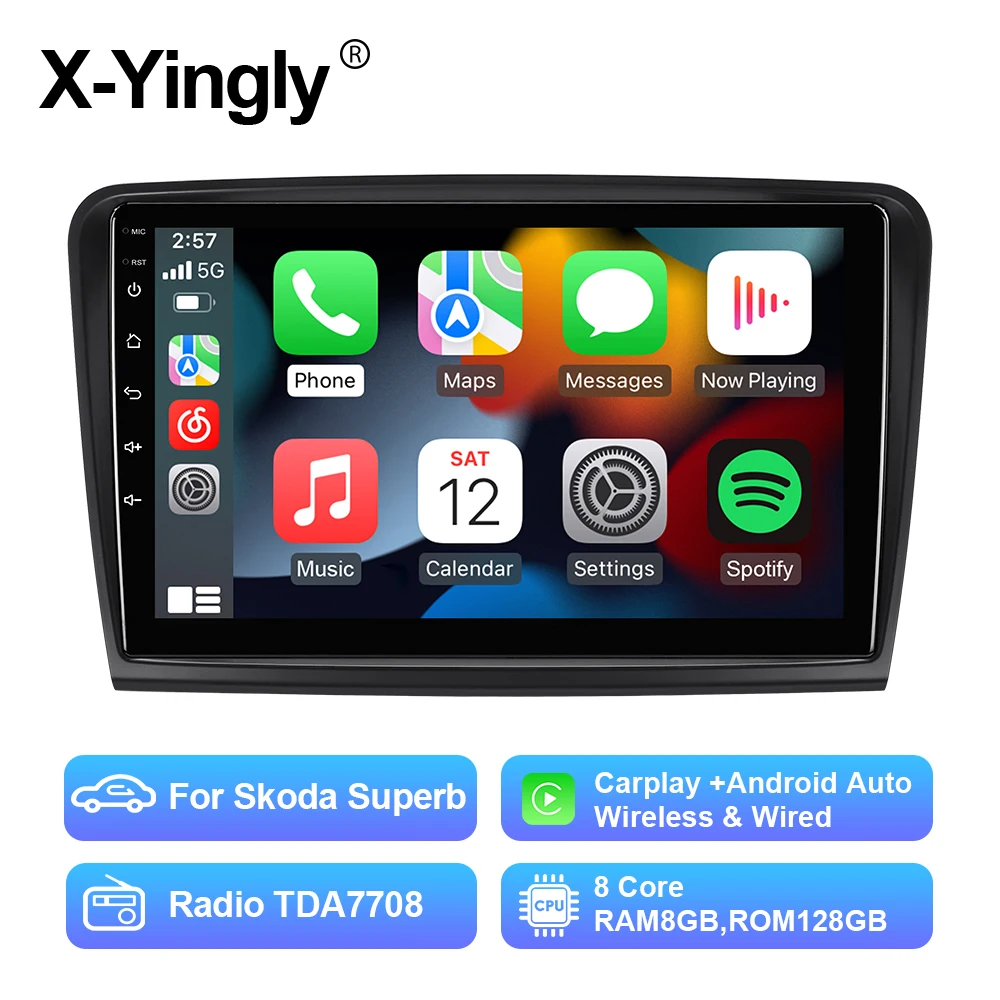 

10.1Inch Car Radio Multimedia Player For Skoda Superb 2 2008-2014 Android 12 Autoradio GPS Navigation DVR Camera WIFI