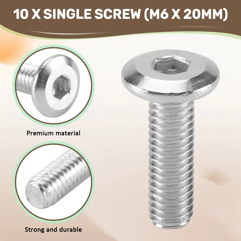 A02M-20 Pcs Screw Post Fit For 5/16Inch(8Mm) Hole Dia Male M6x20mm Female M6x18mm Belt Buckle Binding Bolts Leather Fastener