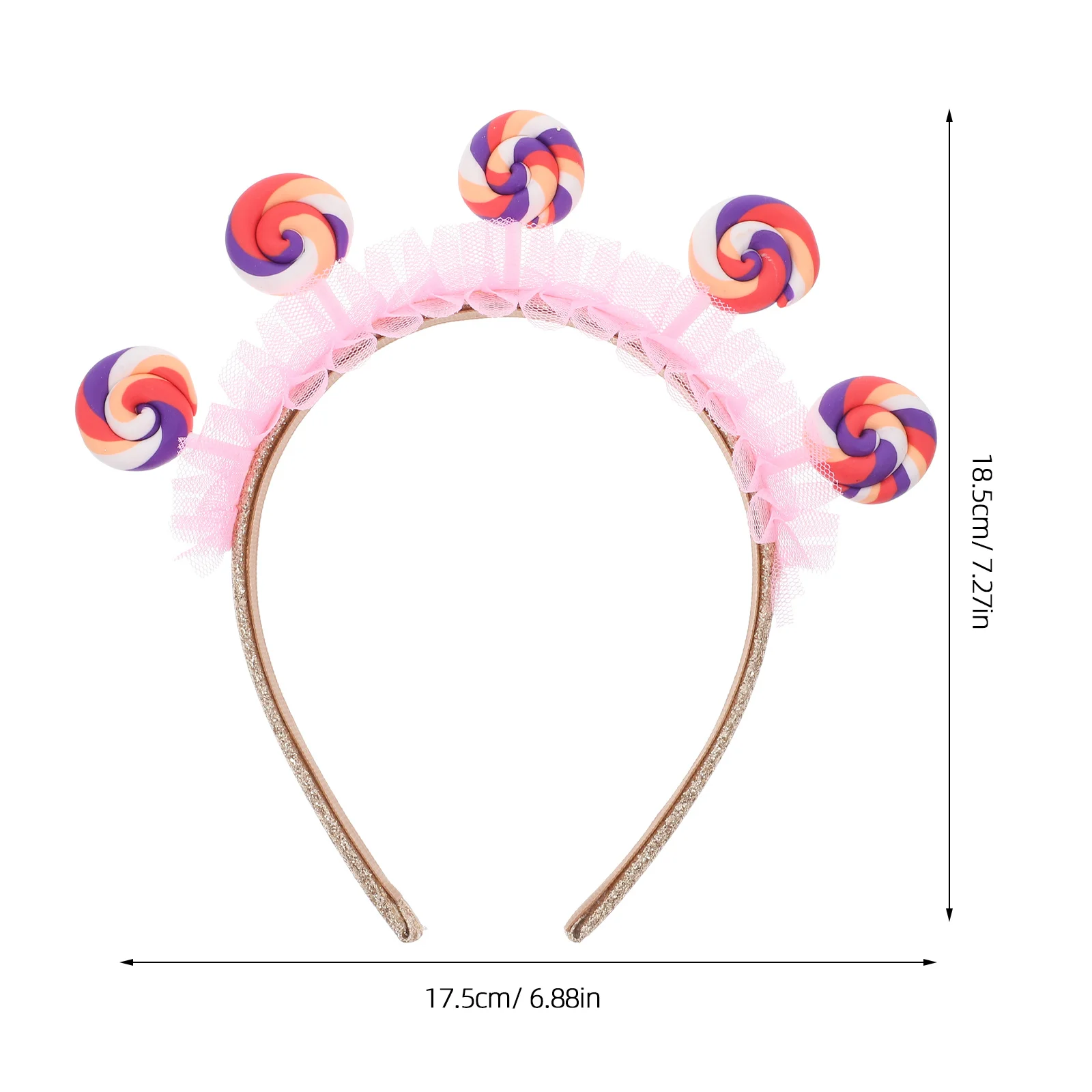 핑크 키즈 롤리팝 머리띠 귀여운 만화 헤어밴드 생일 파티 휴일 축하 캔디랜드 드레스업 액세서리