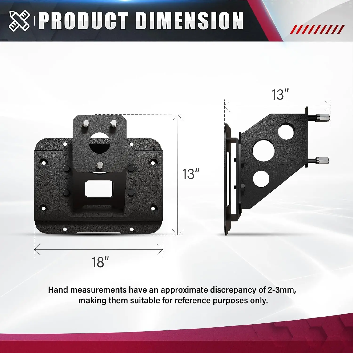 Jeep Wrangler JK Support de pneu de secours pour modèles 2007-2018, convient aux pneus jusqu'à 40 pouces, support arrière robuste