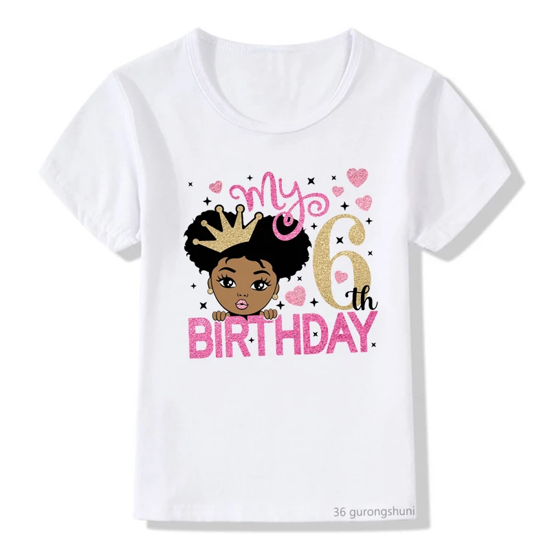 Black Girl Magic, African American Kids Digital 2-14 years old kawaii girls t-shirt for kids birthday gift costume girls tshirts