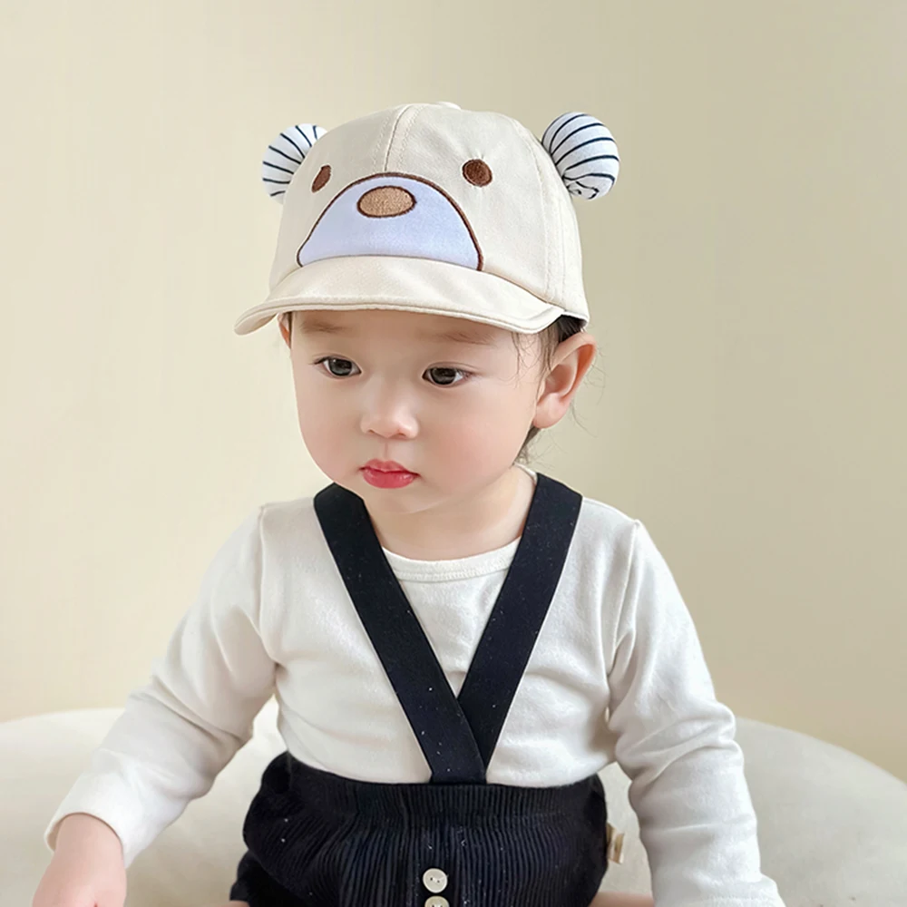 Baby Hat Spring Autumn Cute Baseball Cap Sun Protection Hats Cartoon Little Bear Caps For Kids 5-24 Months